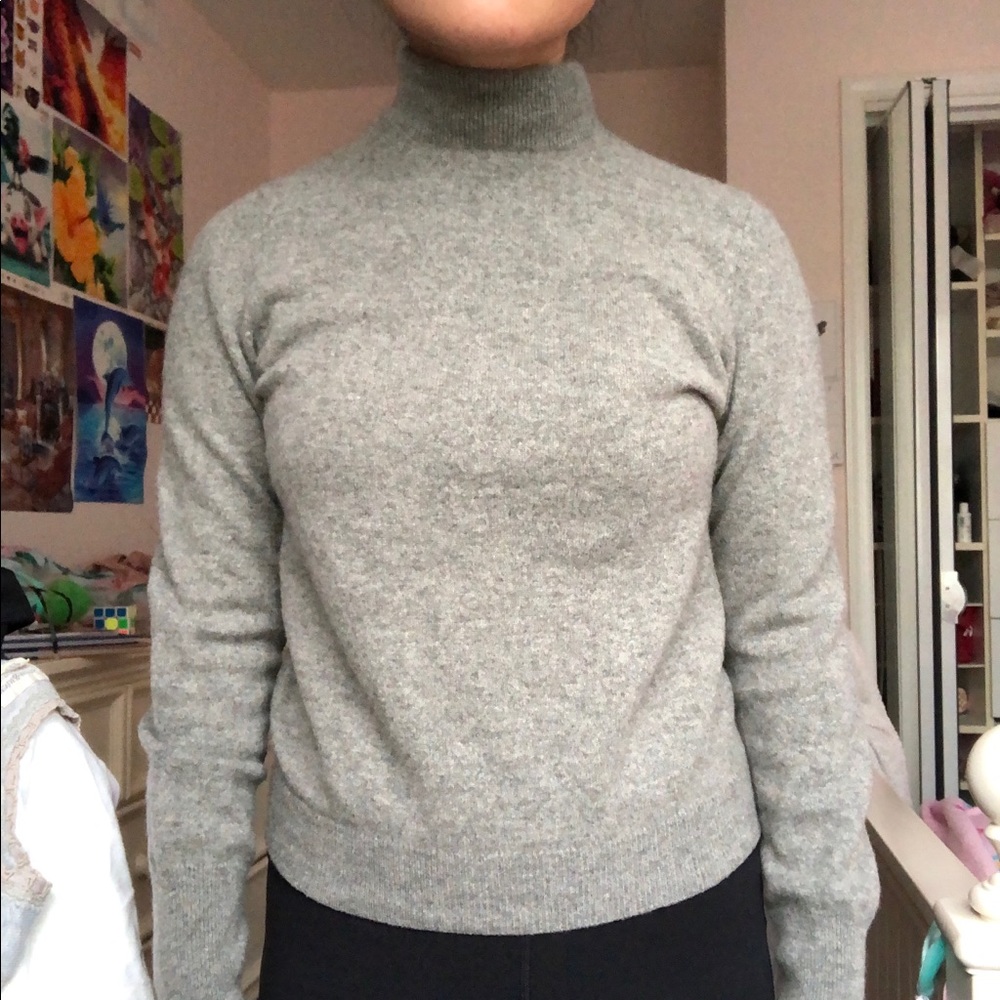 Brooks Brothers Pure Cashmere Grey Turtleneck